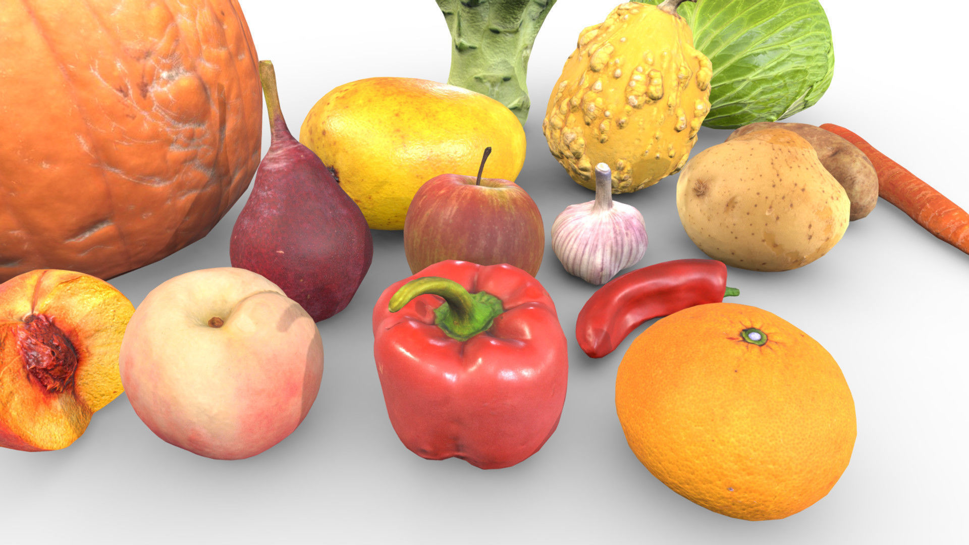 Game Ready Fruit and Vegetable Asset Pack Free low-poly 3D model_1