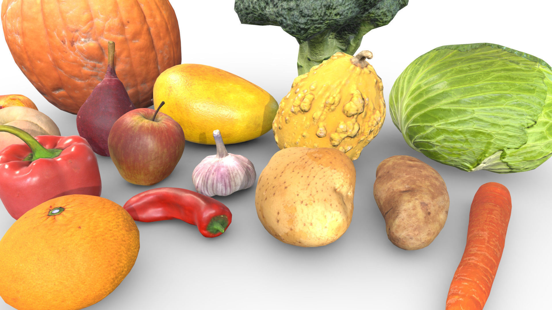 Game Ready Fruit and Vegetable Asset Pack Free low-poly 3D model_2