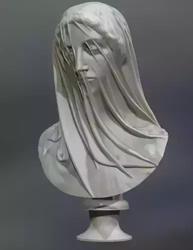 Classical Statue Bust - The Veiled Virgin Giovanni Strazza 3D print model