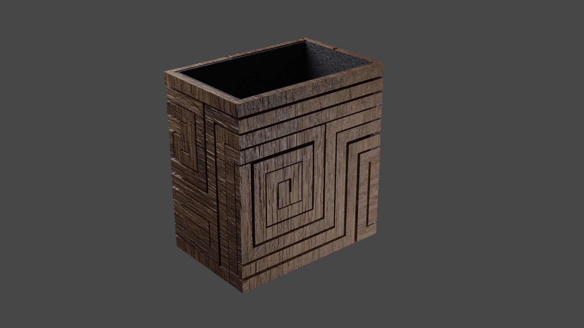 Bench Plants Spiral Urns Low-poly 3D model_5