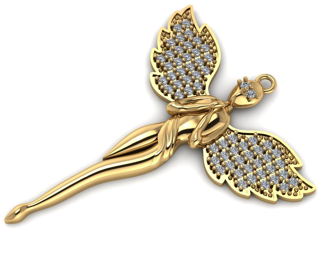 angel pendant 02 3D print model_1