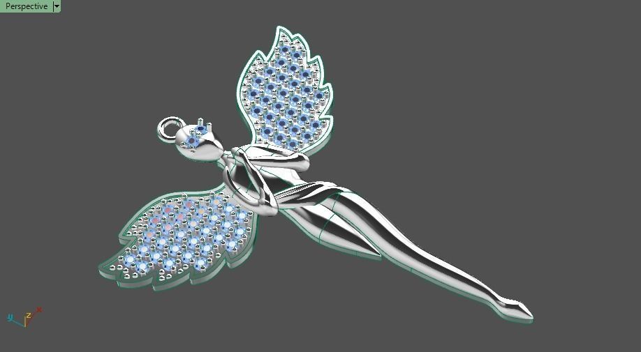 angel pendant 02 3D print model_14