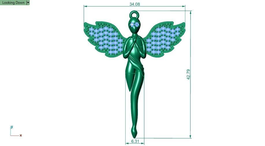 angel pendant 02 3D print model_10