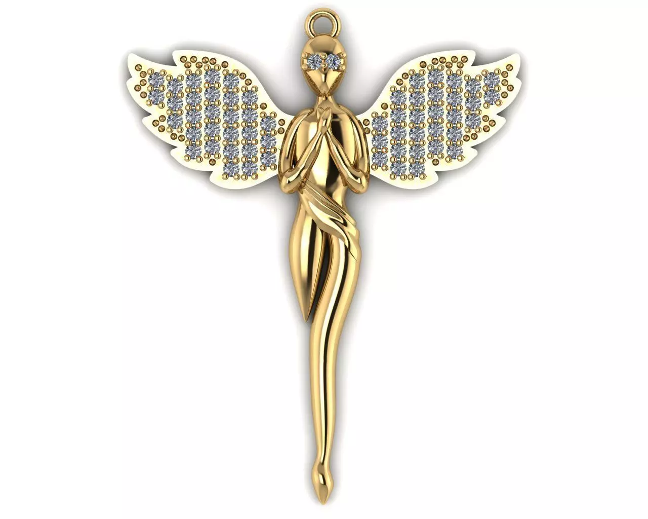 angel pendant 02 3D print model_0