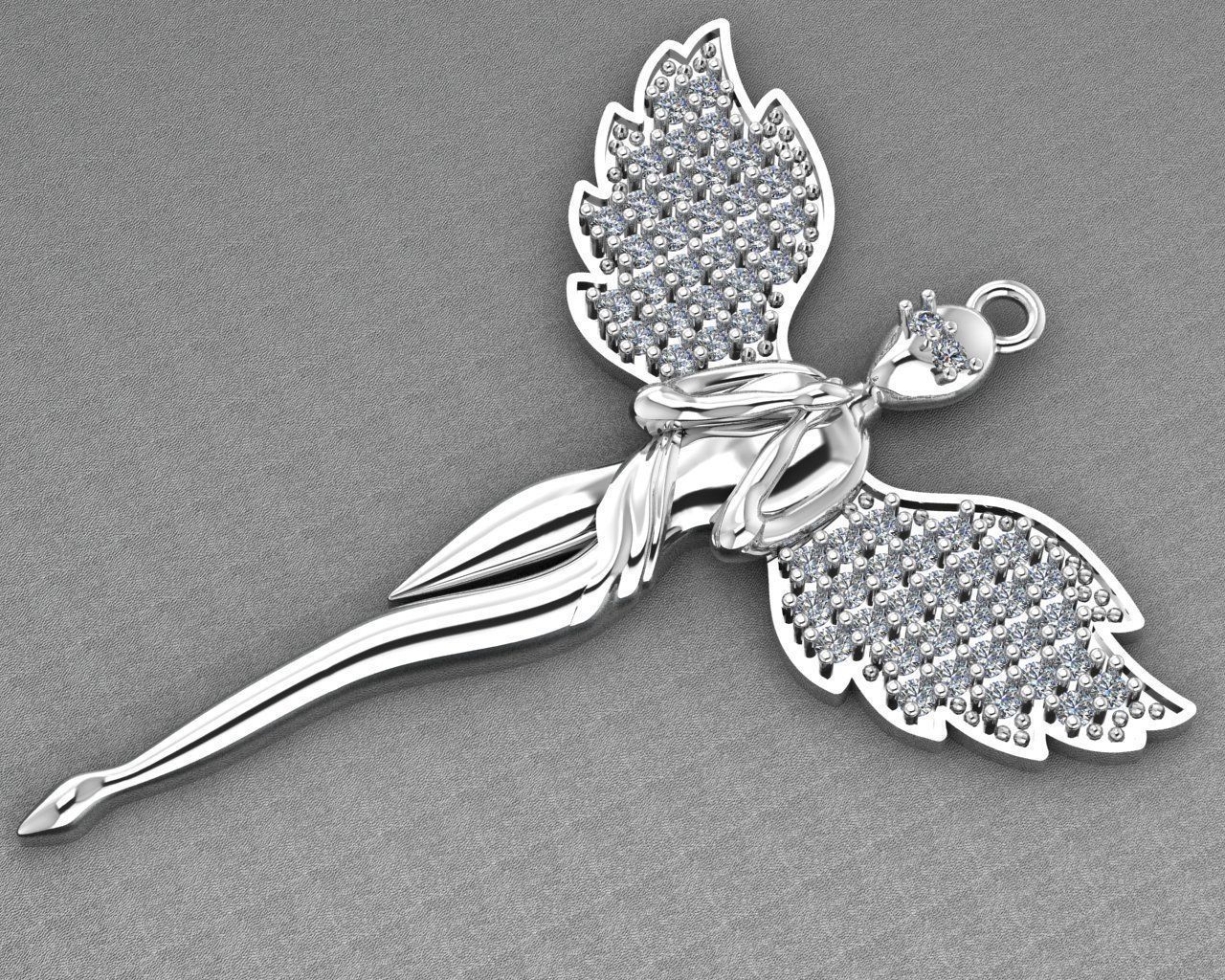 angel pendant 02 3D print model_3