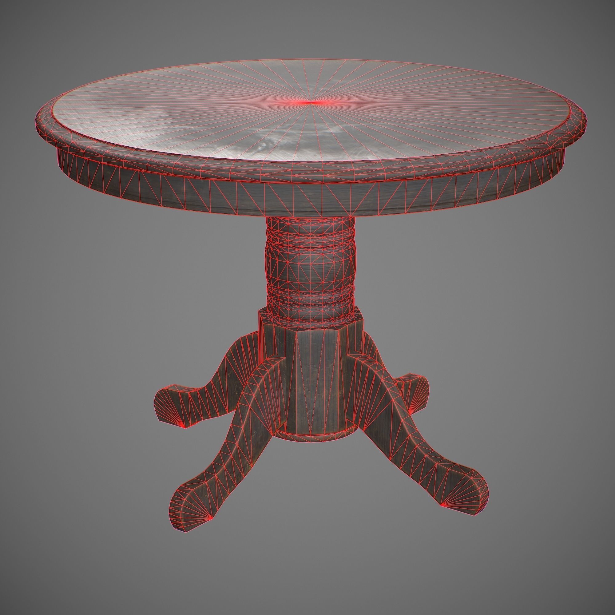 Old Tabe Low-poly 3D model_6