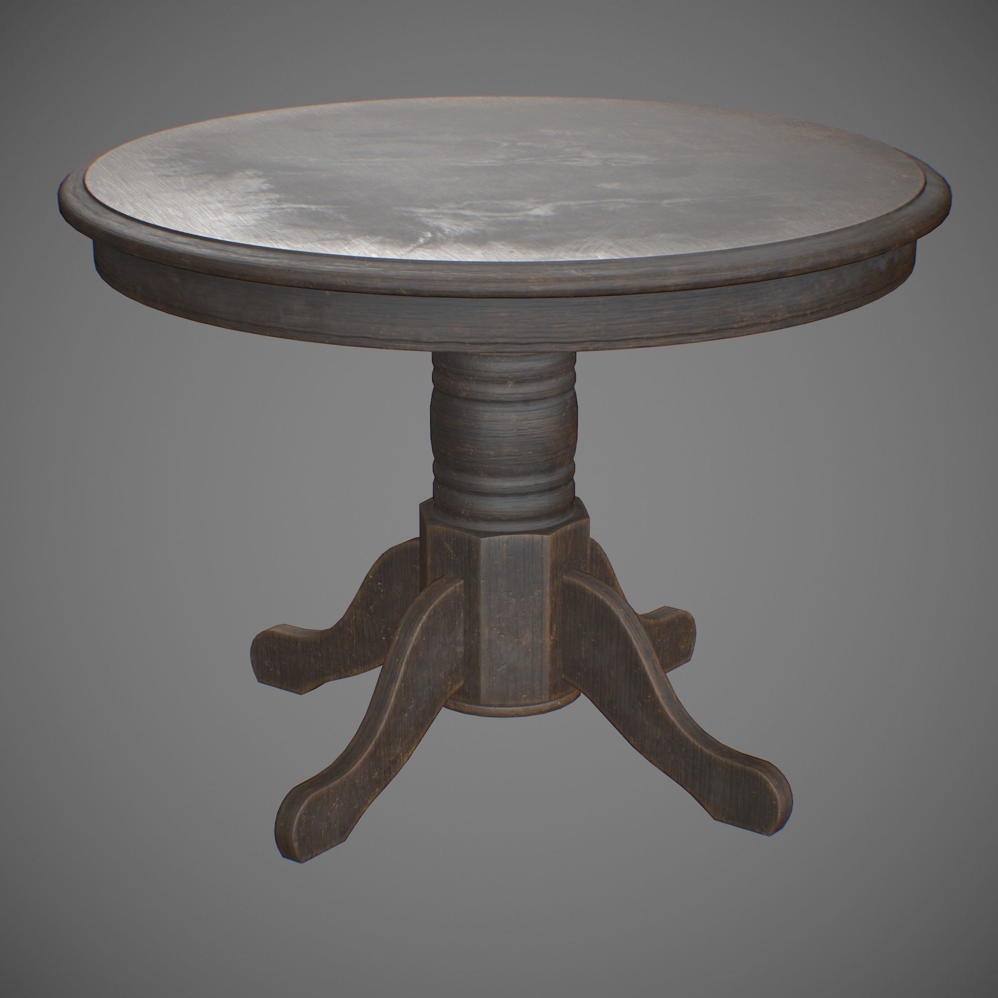 Old Tabe Low-poly 3D model_2