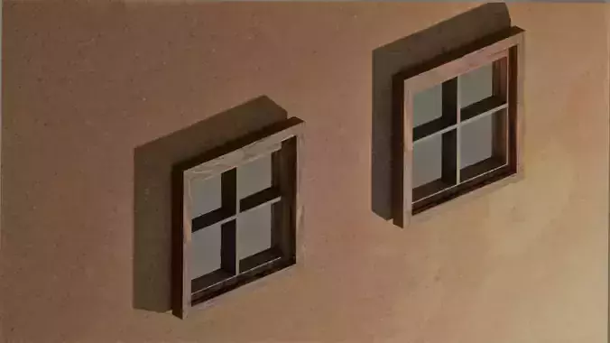 Simple 3d low poly window model