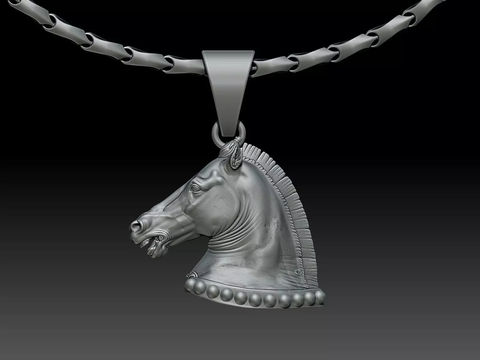 head horse pendant Silver Gold Print 3D print model