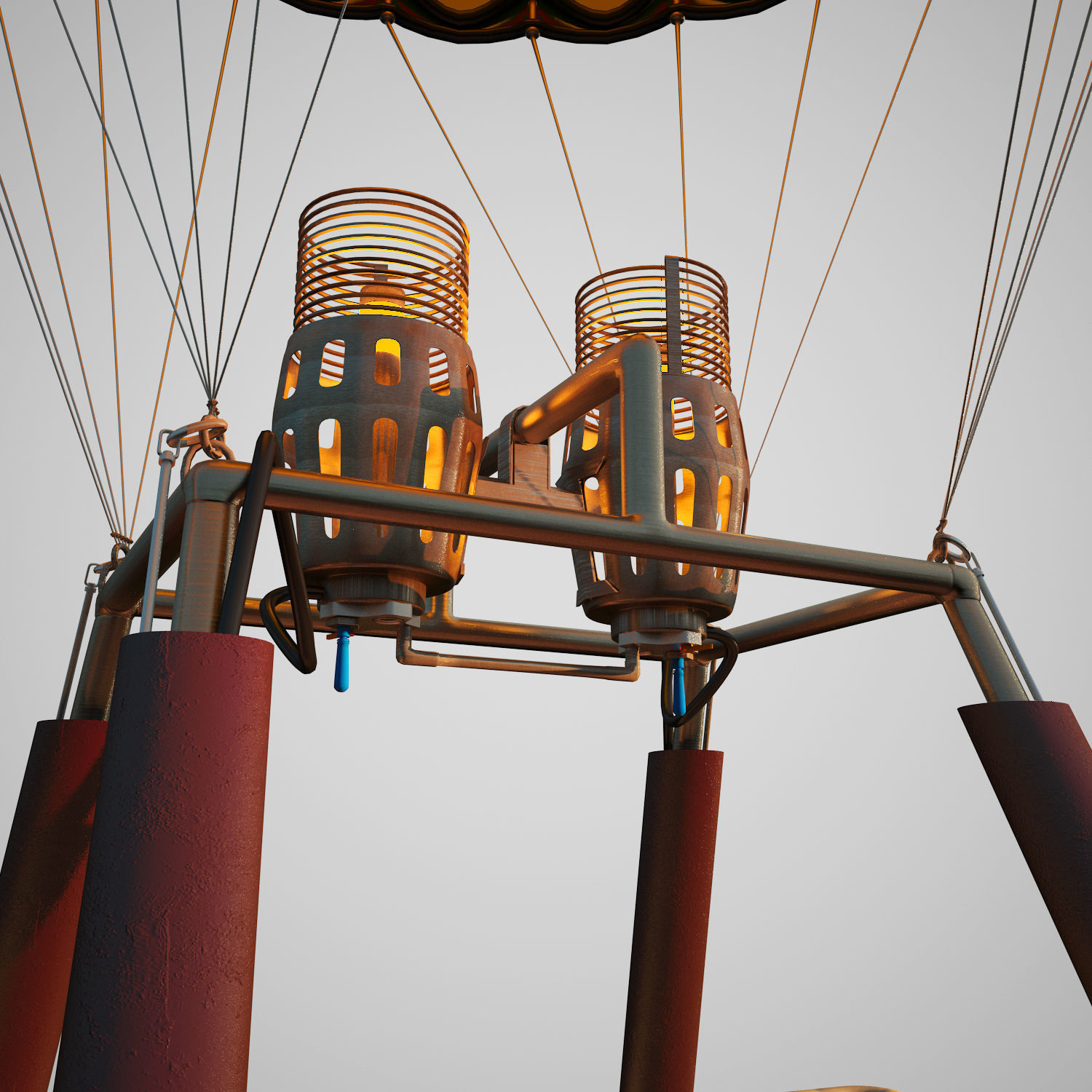 EnglandFlag-Parachute hot air balloon - hot air balloon 3D model_5