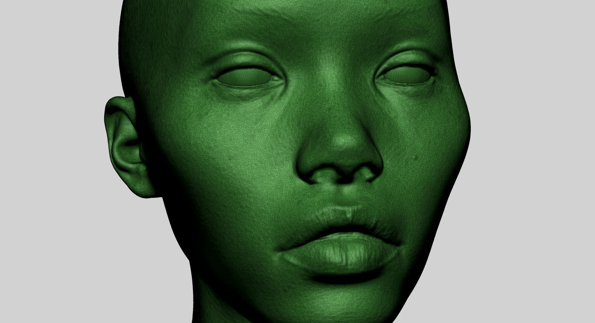Asian Female Head Printable 3D print model_10