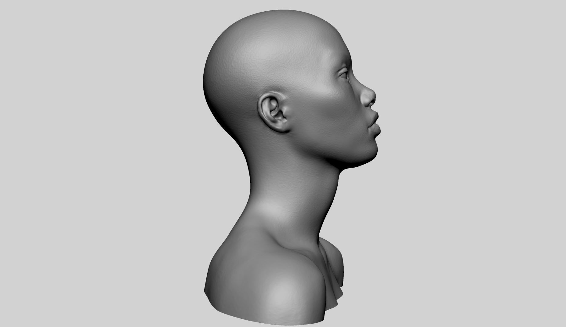 Asian Female Head Printable 3D print model_2