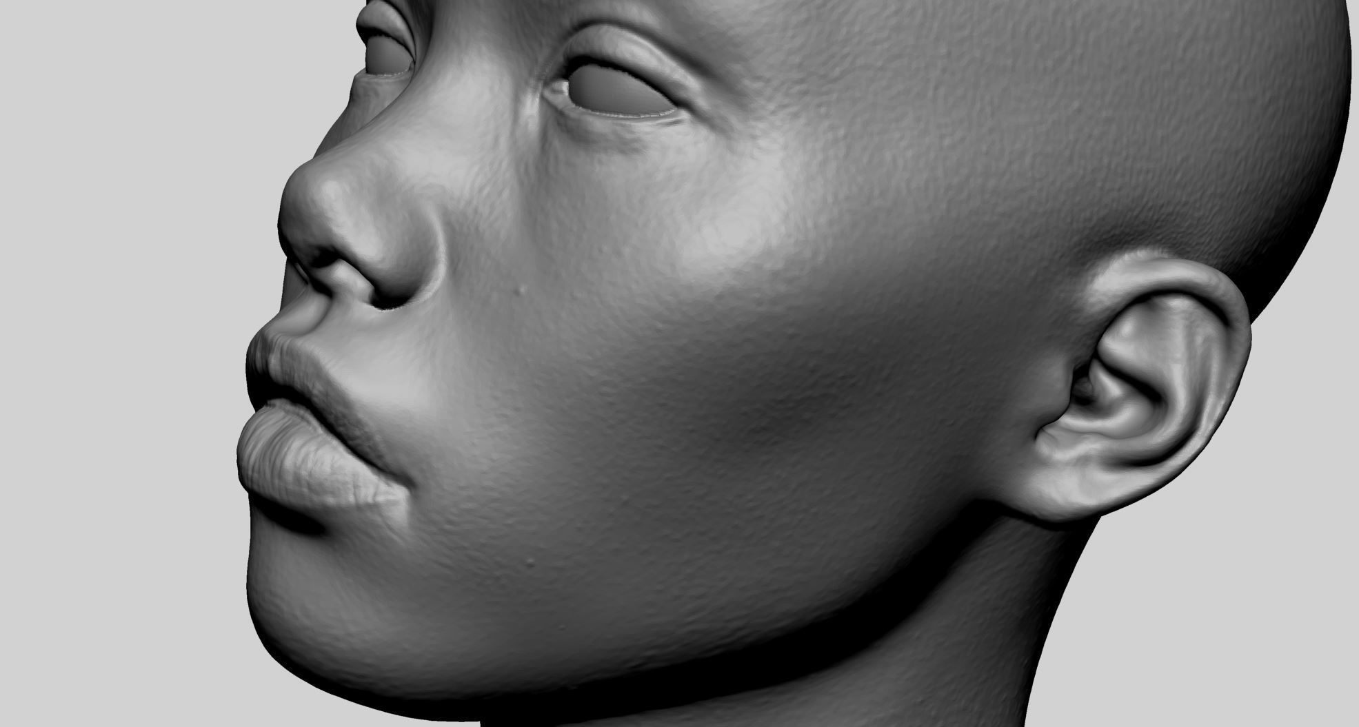 Asian Female Head Printable 3D print model_9