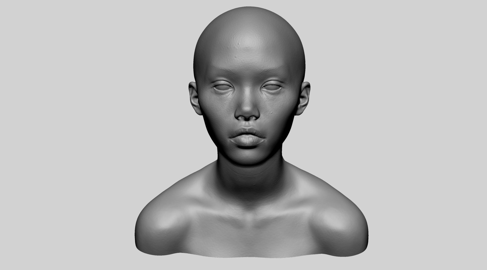 Asian Female Head Printable 3D print model_7