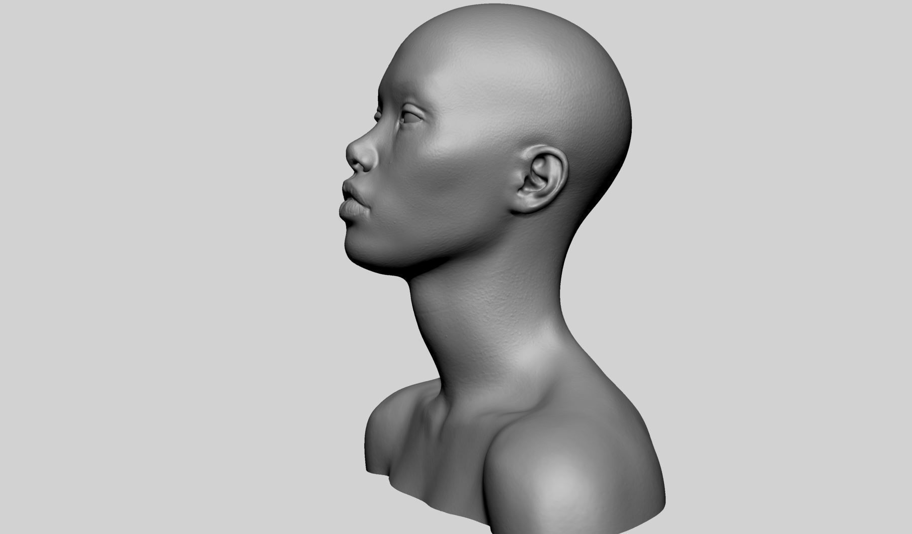 Asian Female Head Printable 3D print model_6