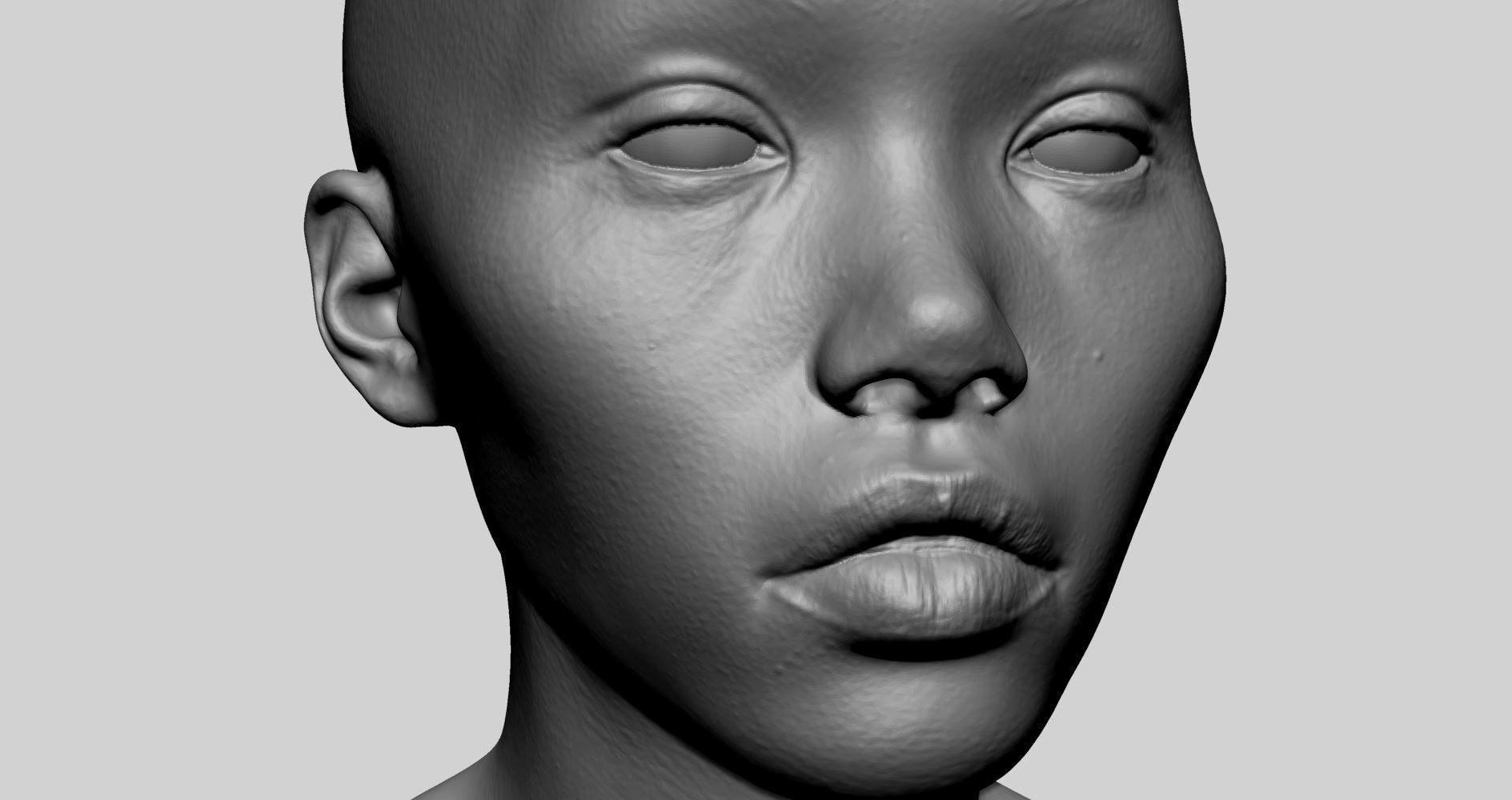 Asian Female Head Printable 3D print model_8