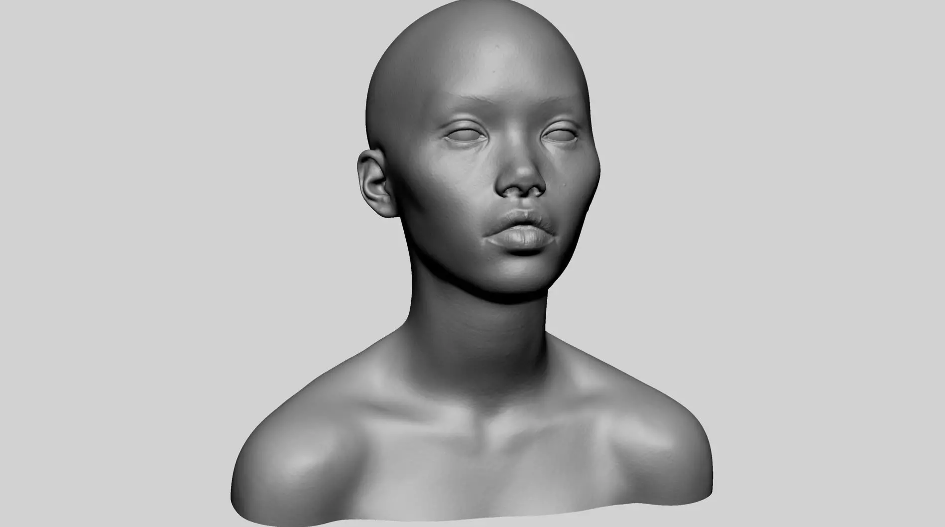 Asian Female Head Printable 3D print model_0