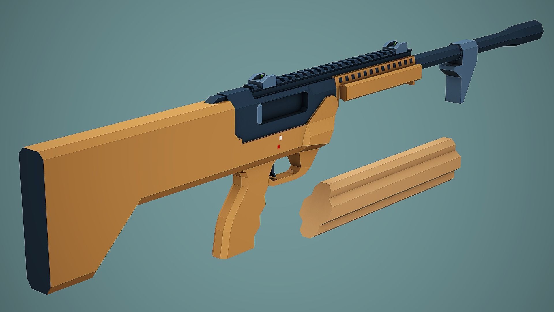 Stylized SRM 1216 Shotgun Low Poly Mobile Ready Low-poly 3D model_4