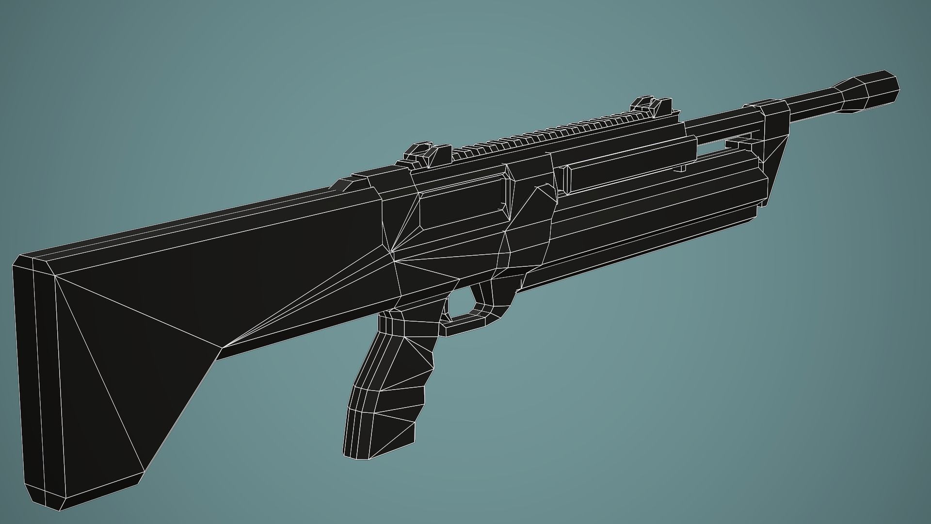 Stylized SRM 1216 Shotgun Low Poly Mobile Ready Low-poly 3D model_7