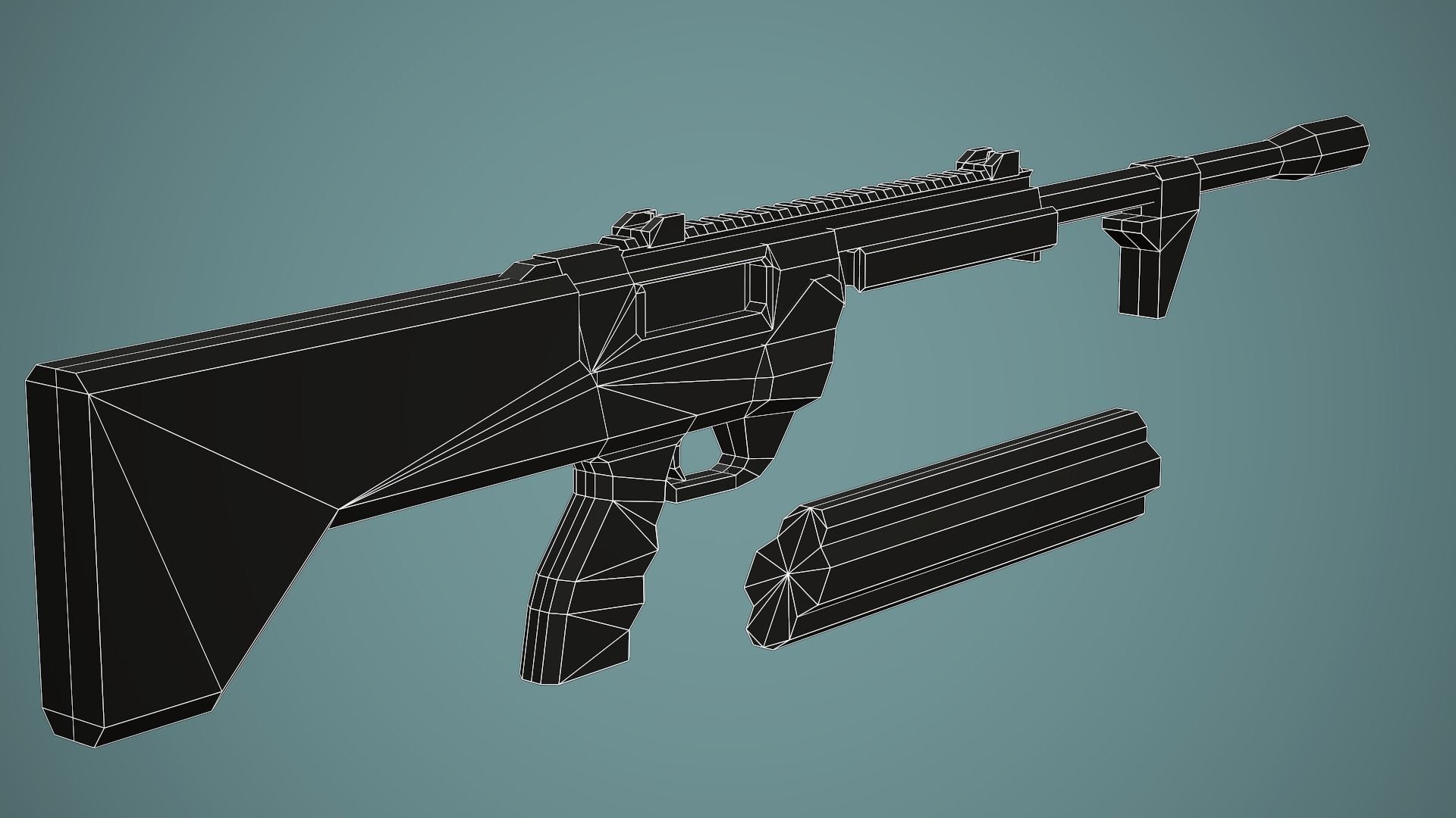 Stylized SRM 1216 Shotgun Low Poly Mobile Ready Low-poly 3D model_9