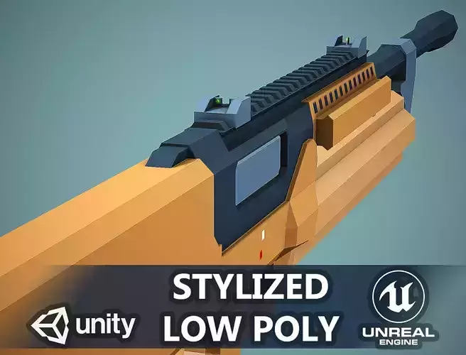 Stylized SRM 1216 Shotgun Low Poly Mobile Ready Low-poly 3D model