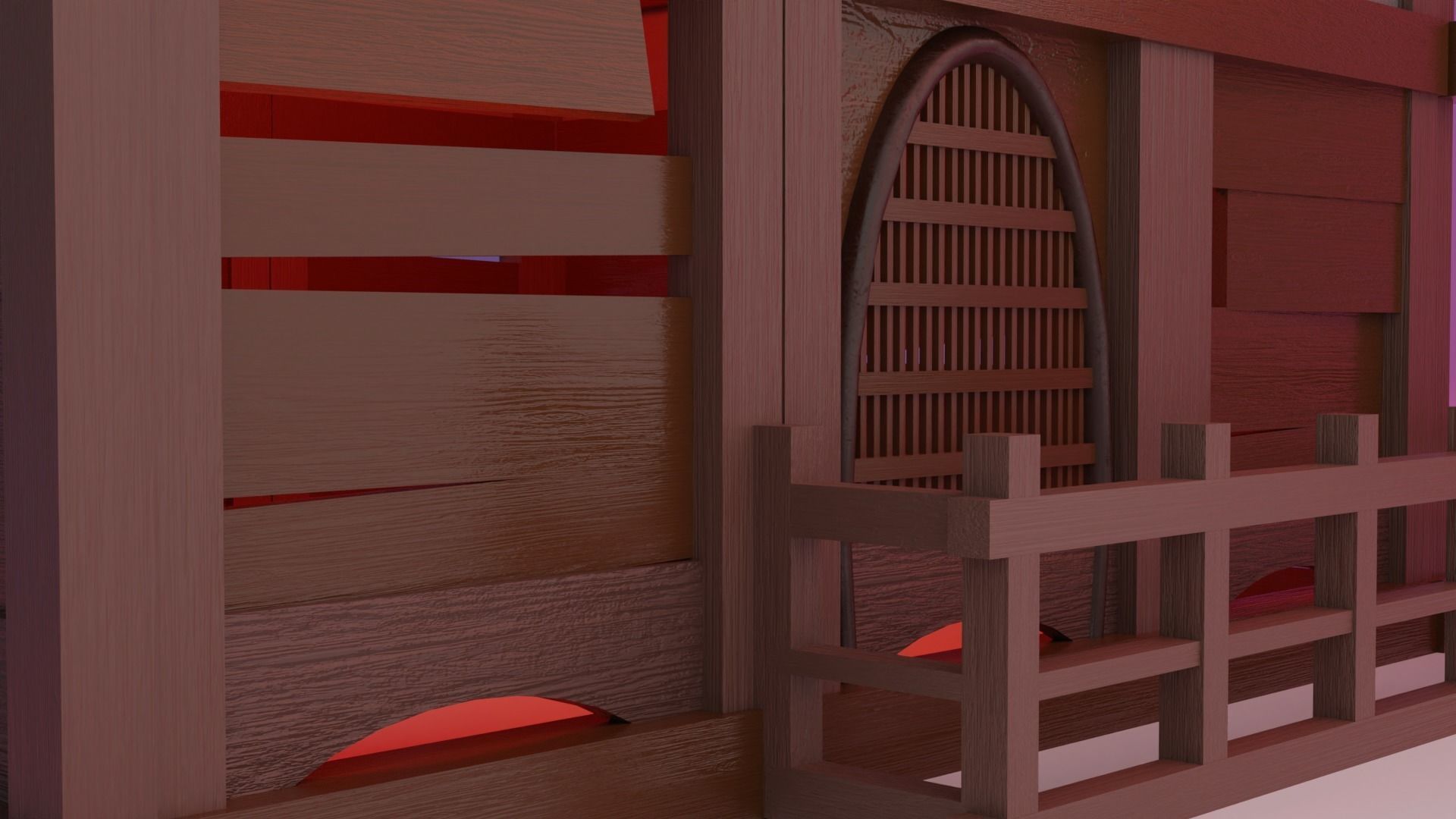 Fureai-Kannon-do hall Japanese Garden Structures  Pavilions Low-poly 3D model_8