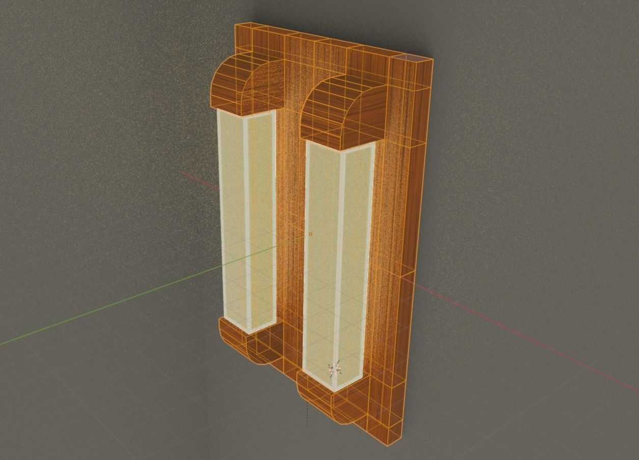 Wooden Wall Lamp Free low-poly 3D model_6