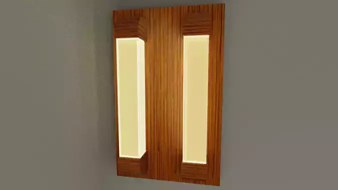 Wooden Wall Lamp Free low-poly 3D model