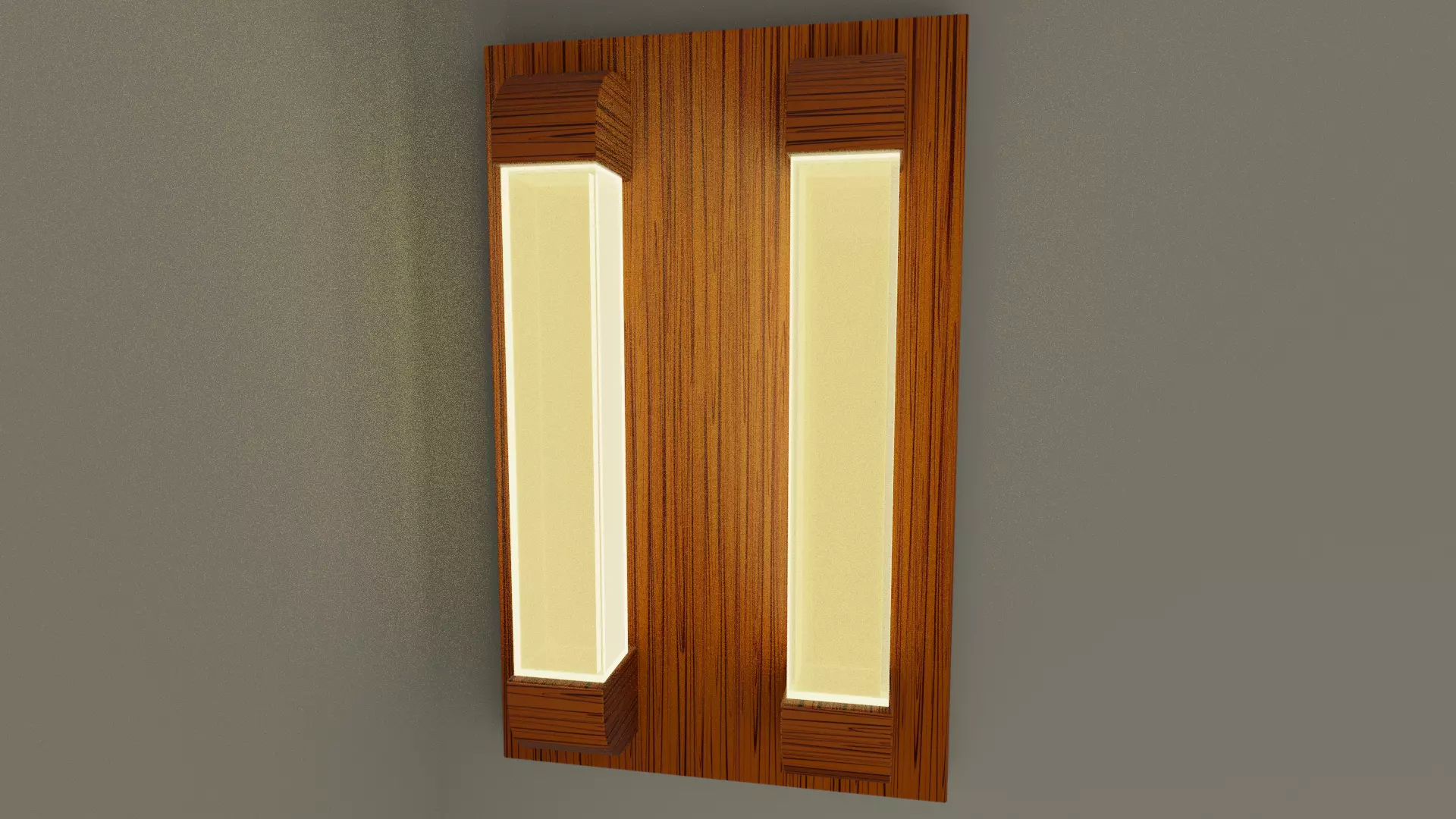 Wooden Wall Lamp Free low-poly 3D model_0
