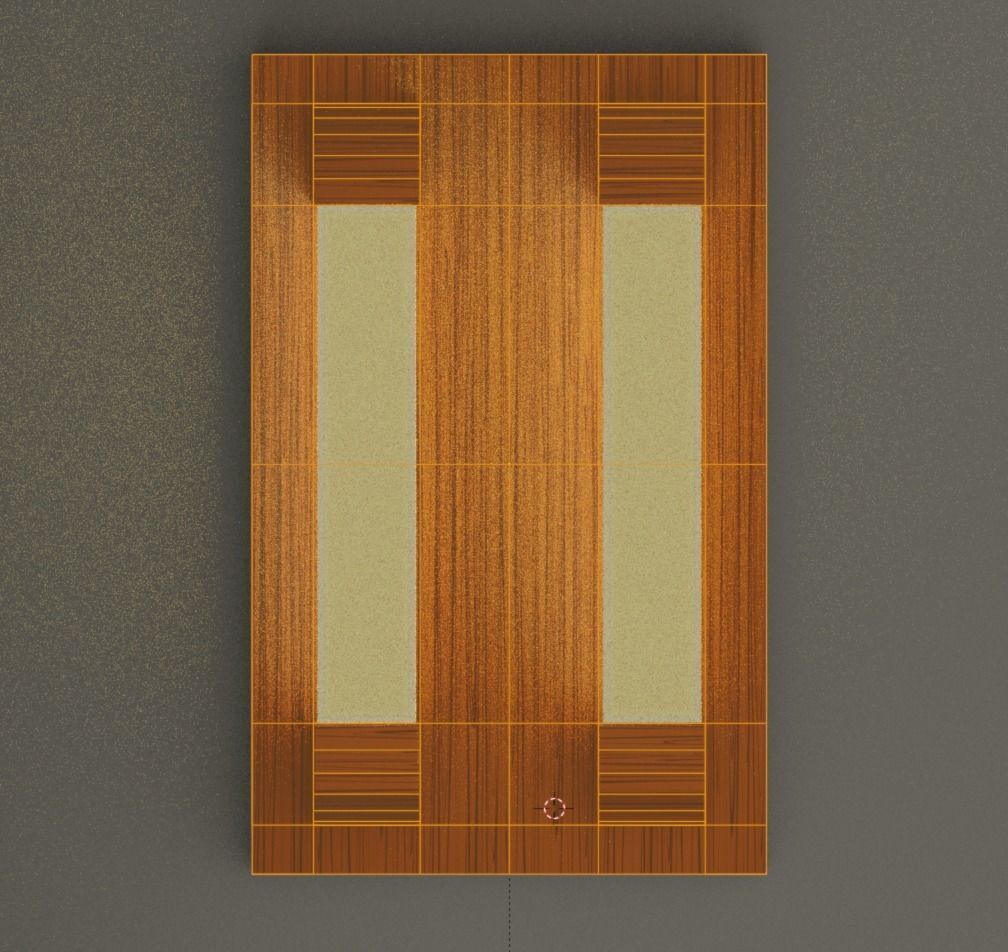 Wooden Wall Lamp Free low-poly 3D model_4