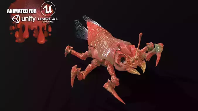 LandBug6 bug with eyes and claws Low-poly 3D model