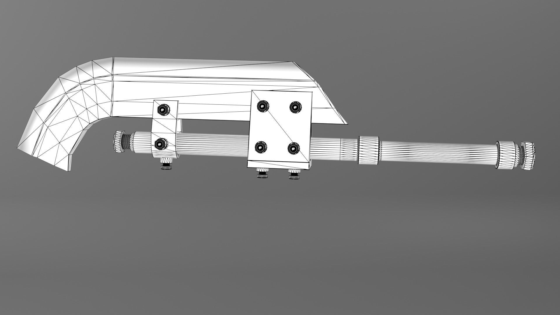 Post-apocalyptic homemade one-handed short curved blade 3D model_9