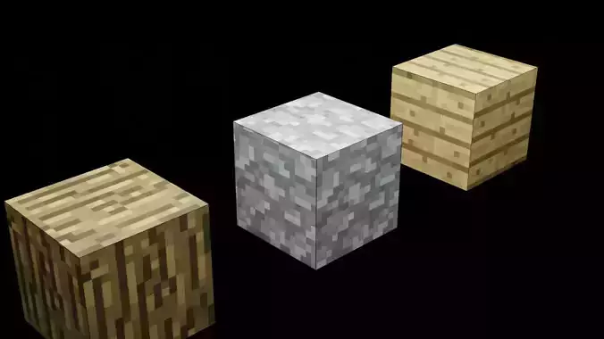 Minecraft blocks model Low-poly 3D model