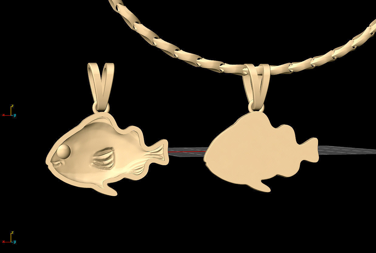 Nemo fish pendant Silver Gold  Print 3D print model_4