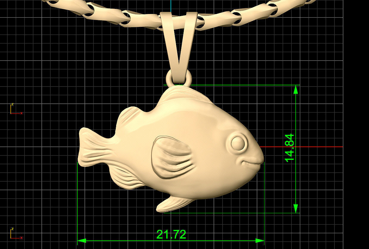 Nemo fish pendant Silver Gold  Print 3D print model_5