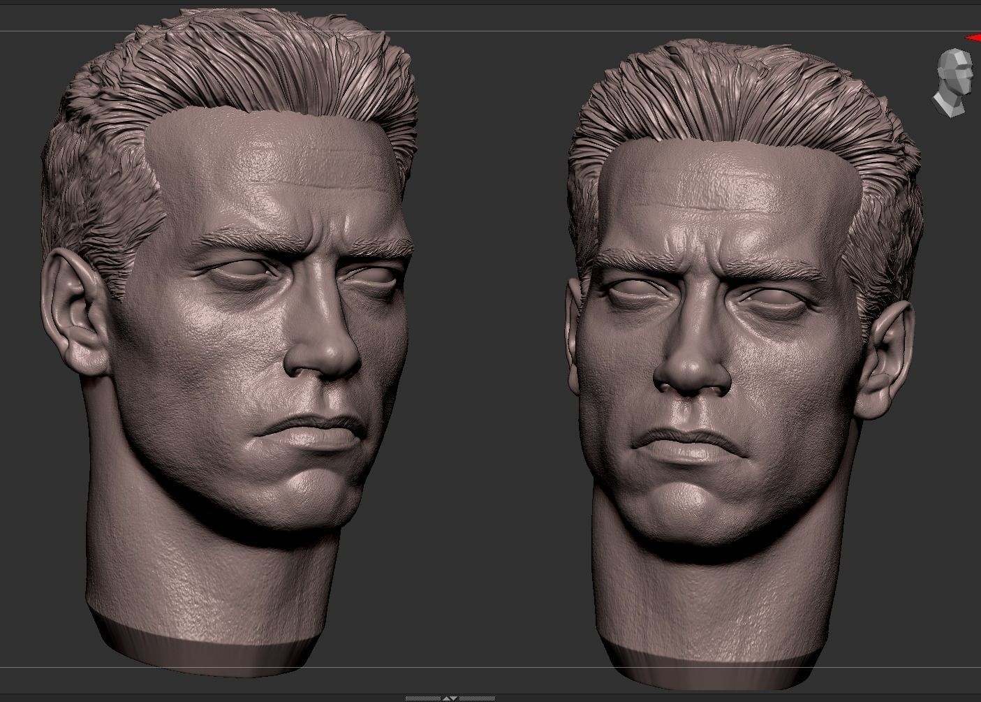 Terminator Arnold Schwarzenegger Bust 3D print model_15