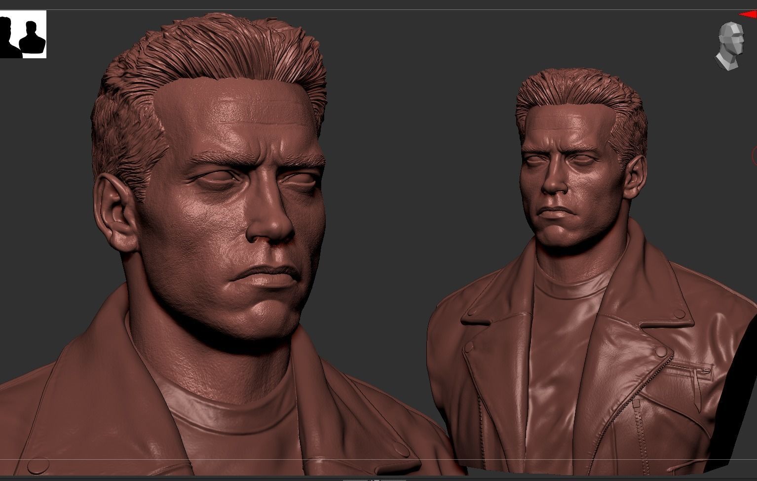 Terminator Arnold Schwarzenegger Bust 3D print model_12
