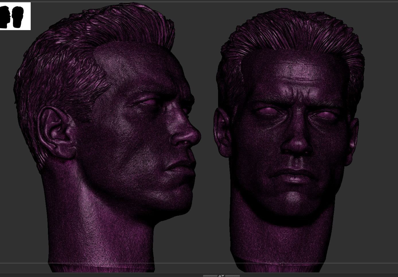 Terminator Arnold Schwarzenegger Bust 3D print model_16