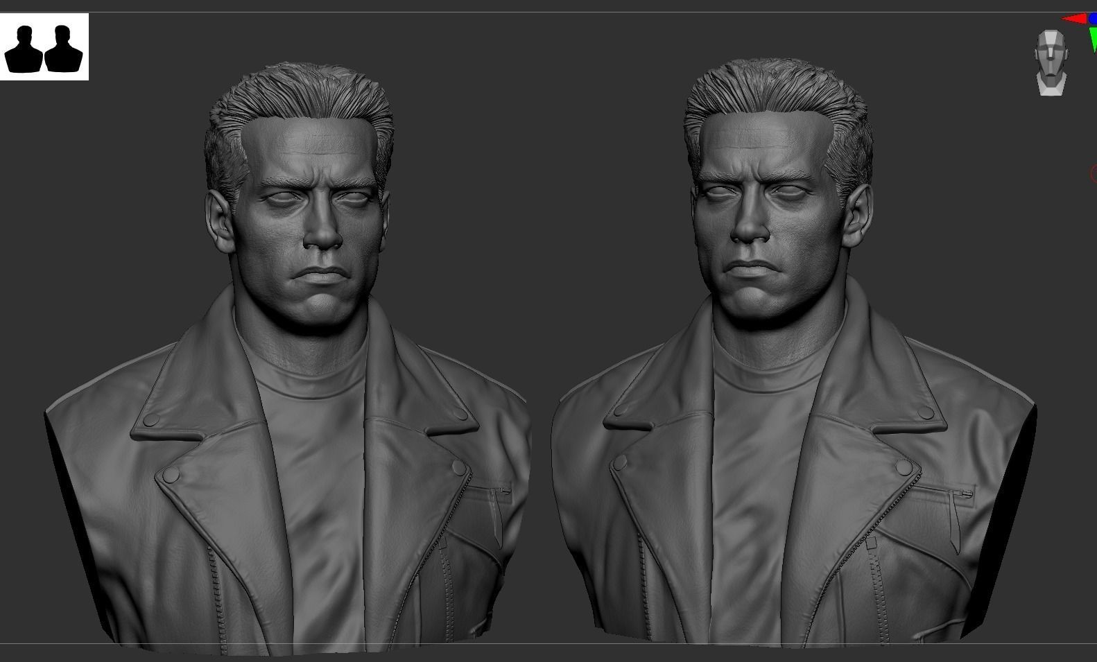 Terminator Arnold Schwarzenegger Bust 3D print model_13