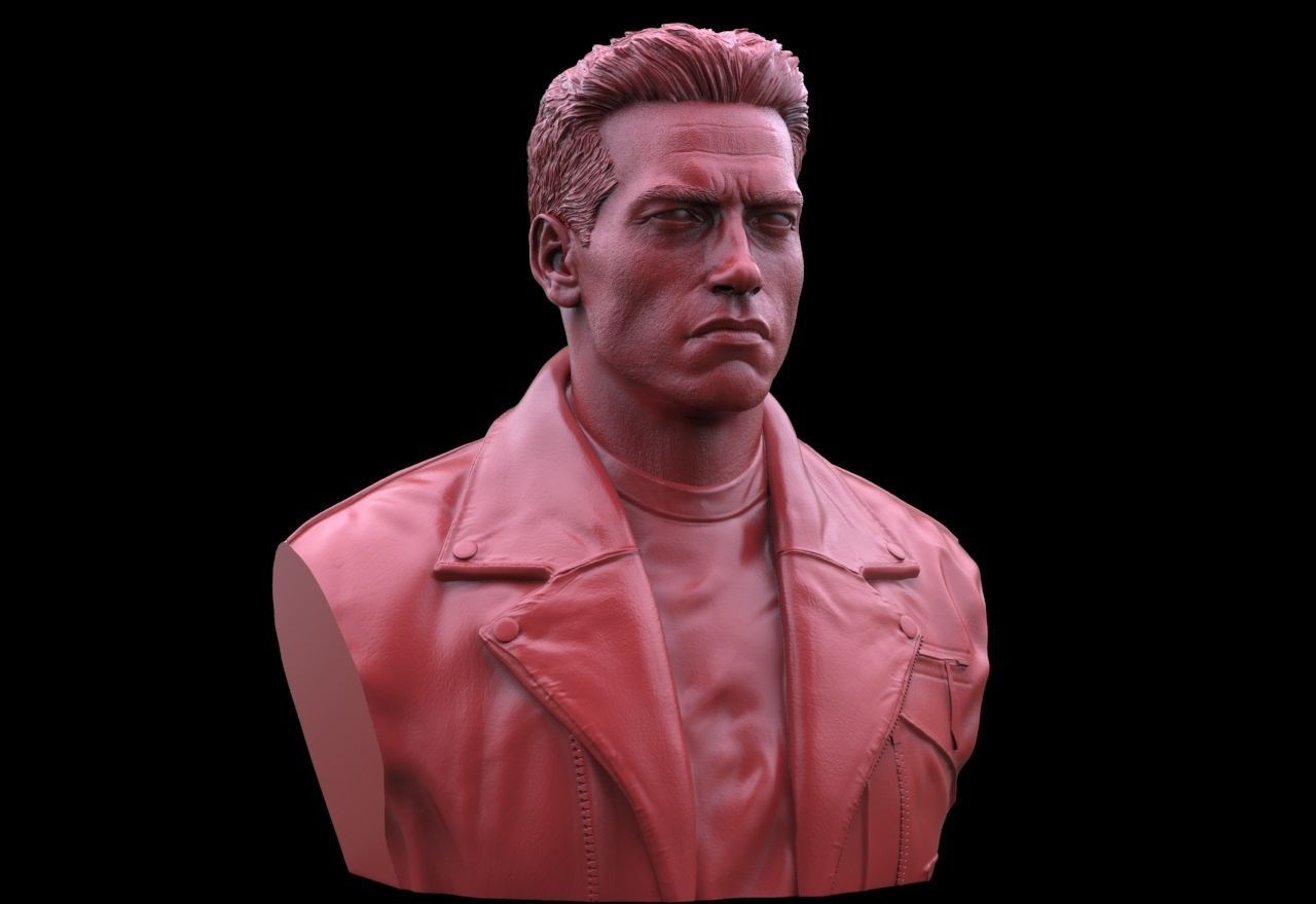 Terminator Arnold Schwarzenegger Bust 3D print model_1