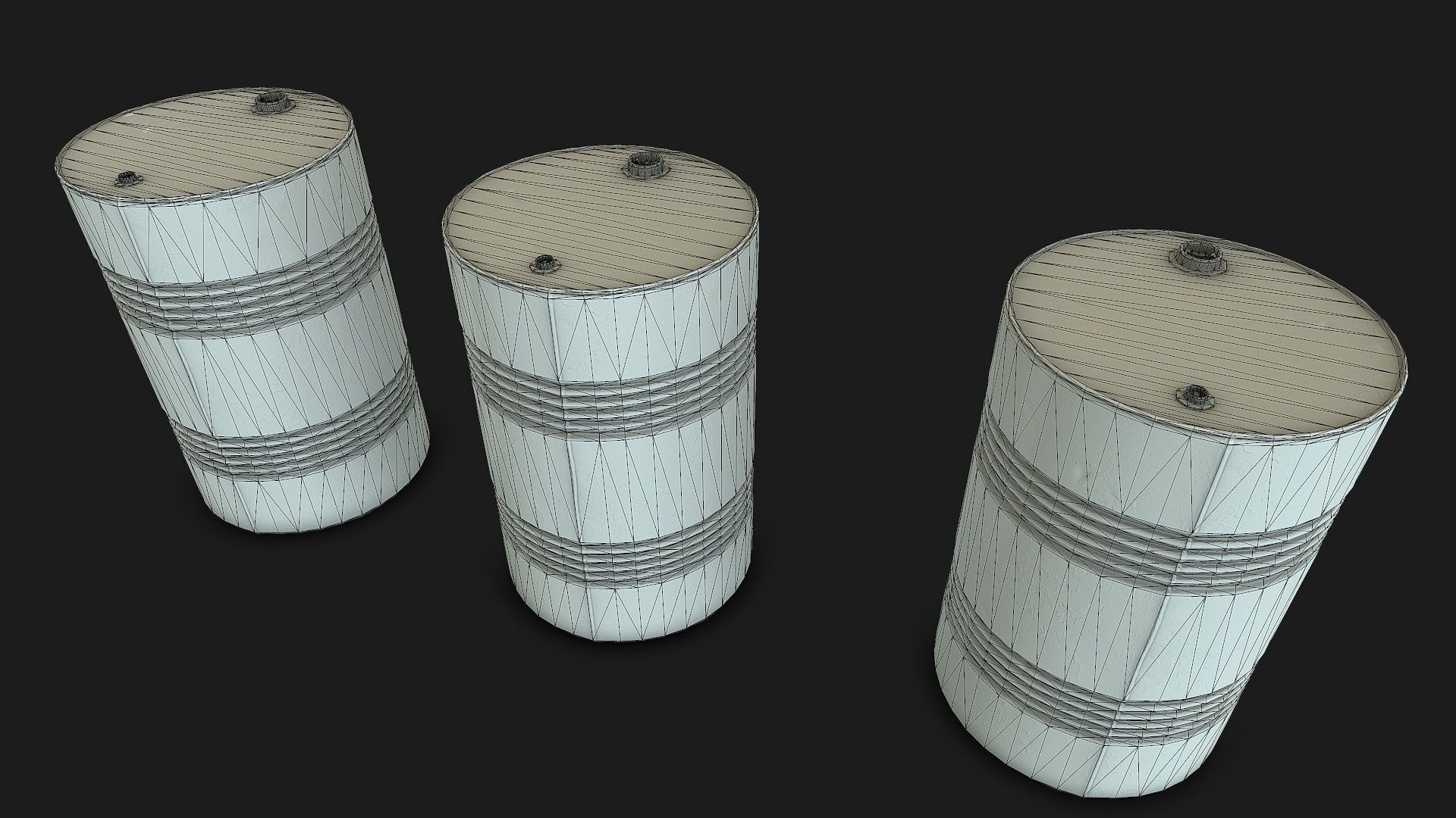 Fuel Barrels Low-poly 3D model_8