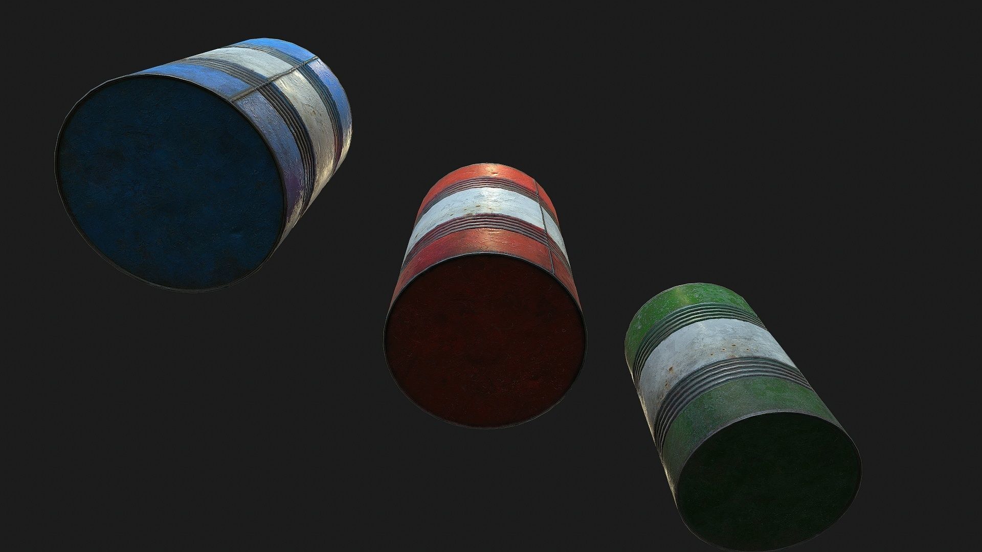 Fuel Barrels Low-poly 3D model_5