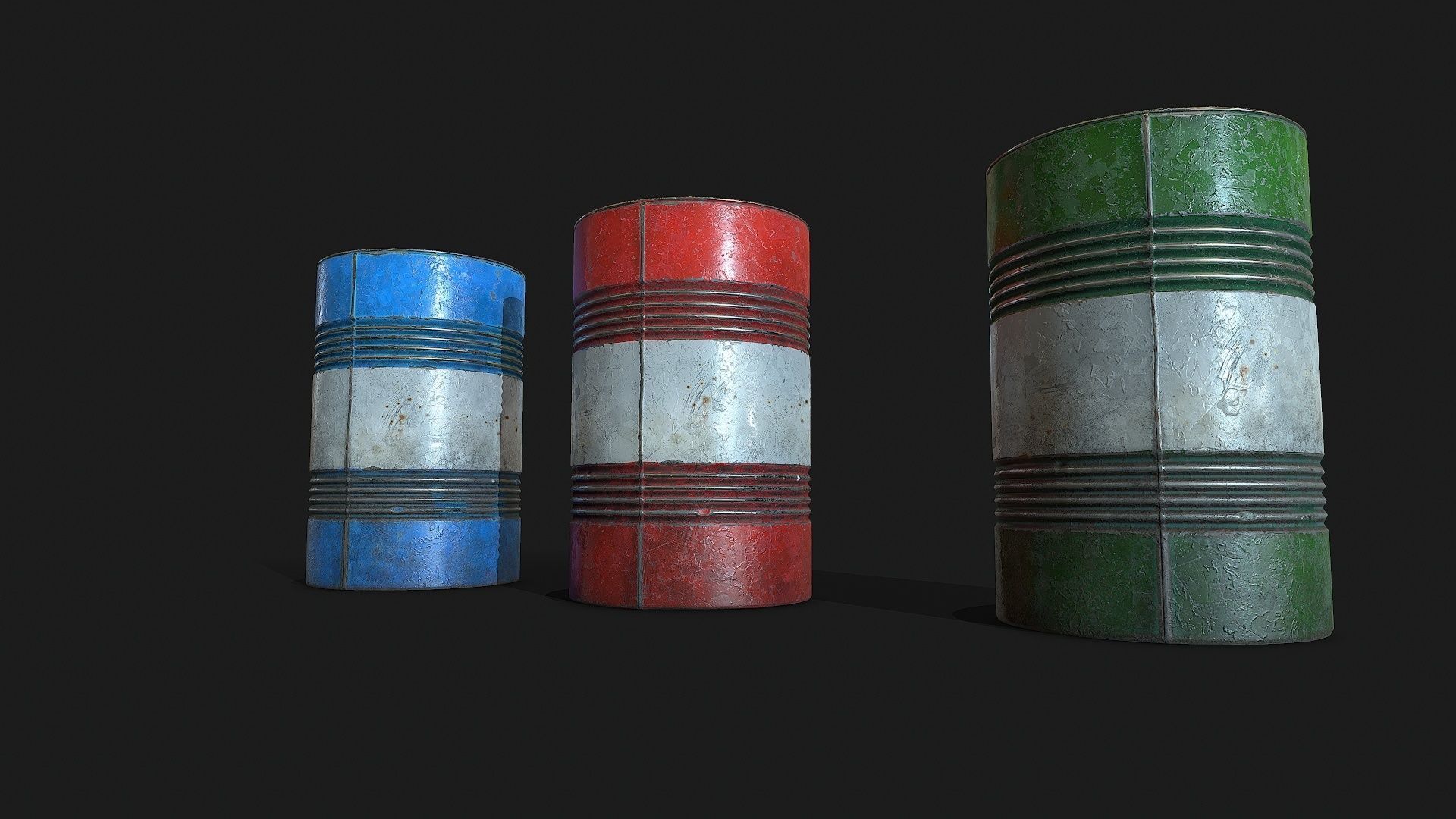 Fuel Barrels Low-poly 3D model_6