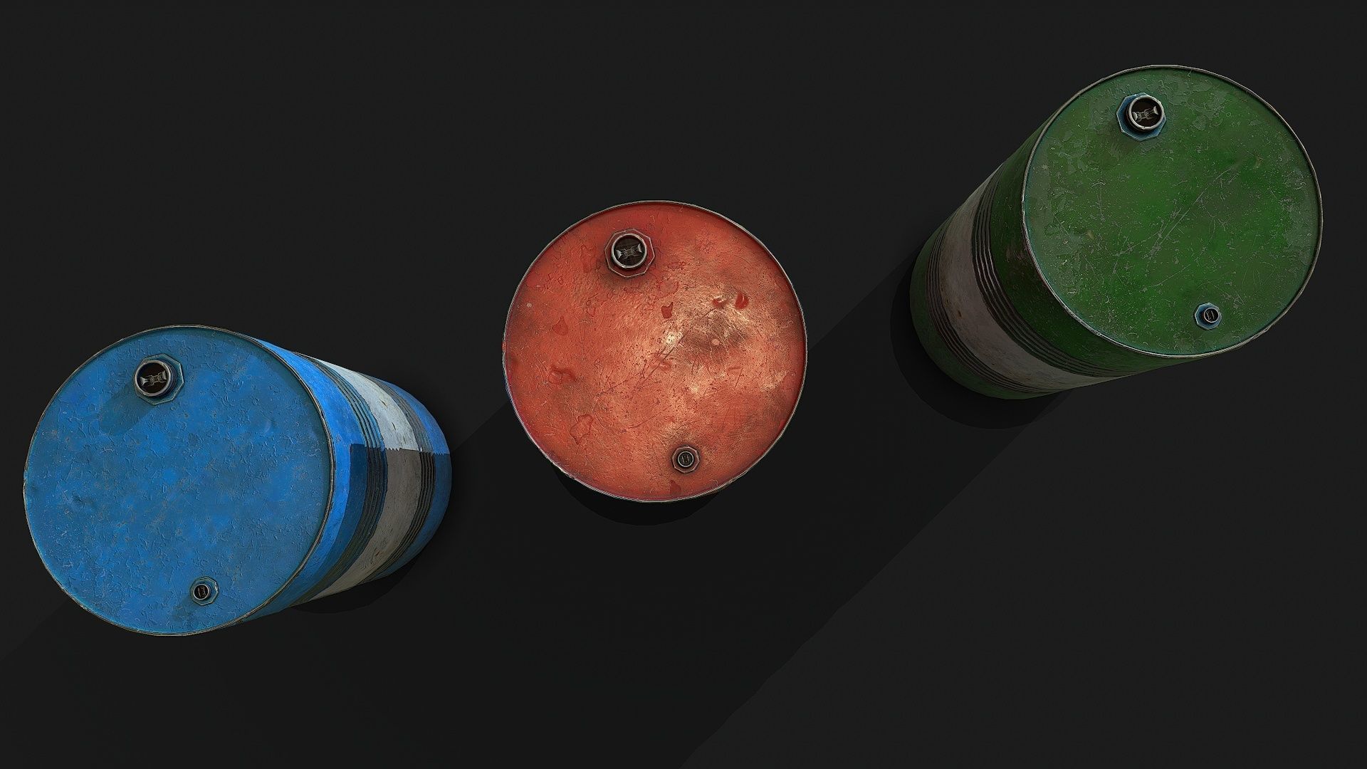 Fuel Barrels Low-poly 3D model_4