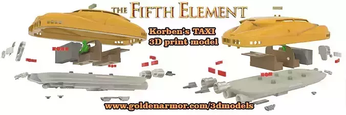 The fifth element taxi cab STL MODEL studio scale