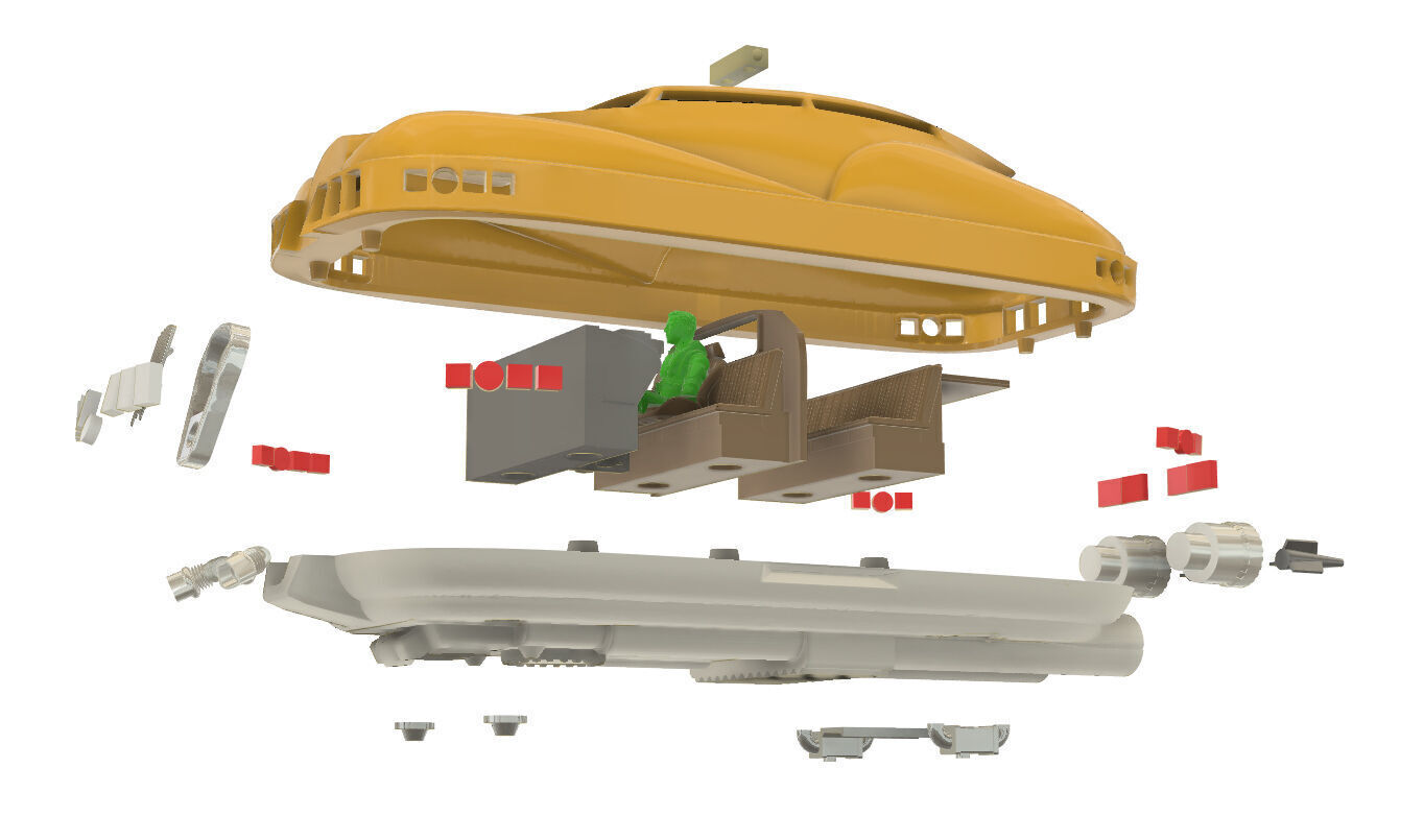 The fifth element taxi cab STL MODEL studio scale 3D print model_11