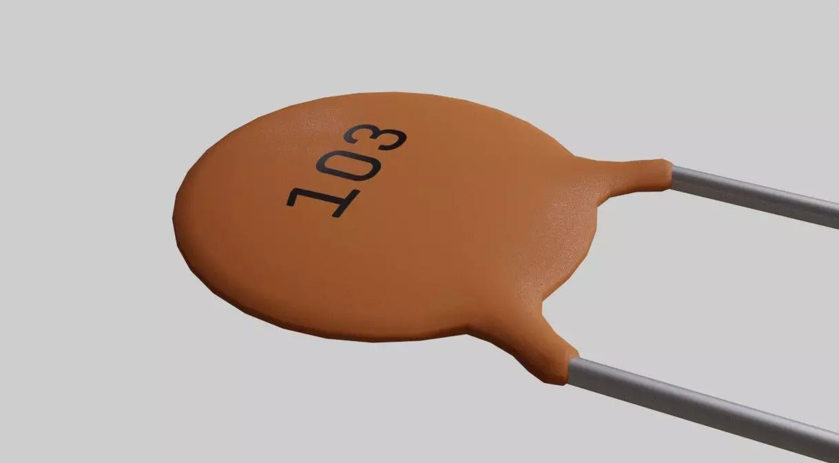 Ceramic Capacitor - Electronic Parts Low-poly 3D model_0