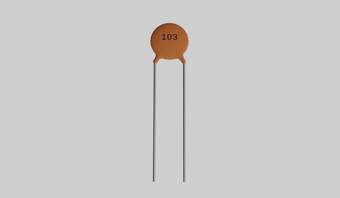 Ceramic Capacitor - Electronic Parts Low-poly 3D model_1