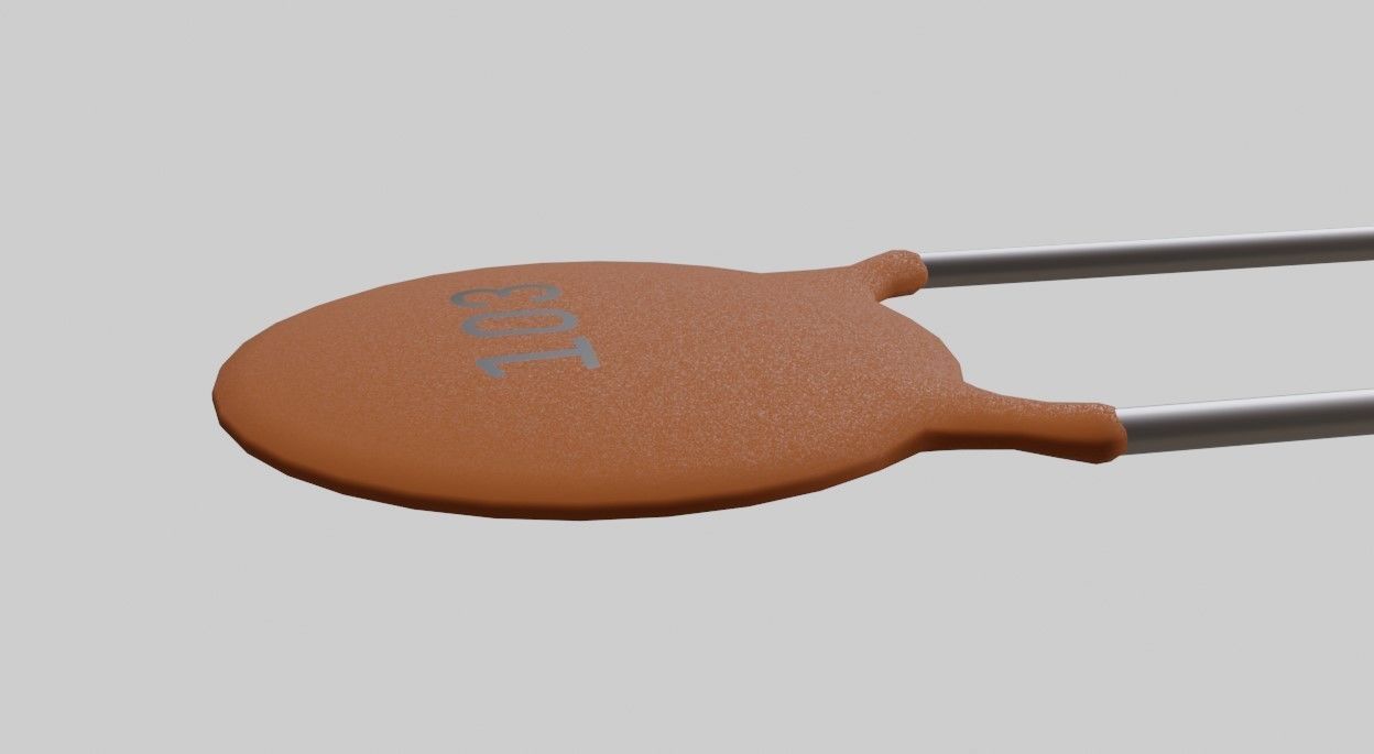 Ceramic Capacitor - Electronic Parts Low-poly 3D model_4