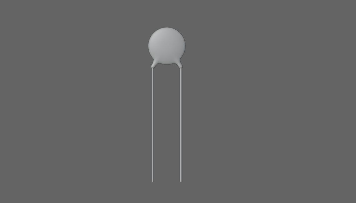 Ceramic Capacitor - Electronic Parts Low-poly 3D model_11
